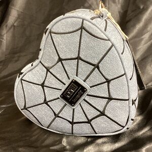 Loungefly Heart-Shaped Marvel Spiderman Mini Bag in Blue and Black